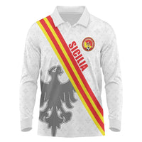 Custom Sicilia Football Long Sleeve Polo Shirt Animus Tuus Dominus - Wonder Print Shop