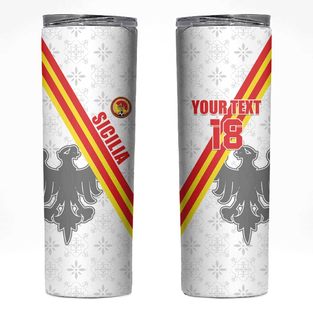 Custom Sicilia Football Skinny Tumbler Animus Tuus Dominus - Wonder Print Shop