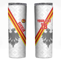 Custom Sicilia Football Skinny Tumbler Animus Tuus Dominus - Wonder Print Shop