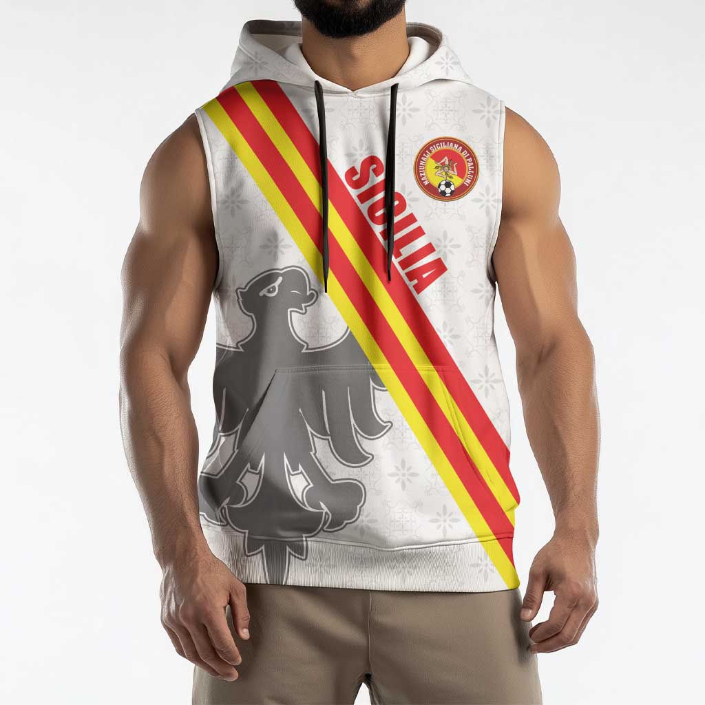 Custom Sicilia Football Sleeveless Hoodie Animus Tuus Dominus - Wonder Print Shop