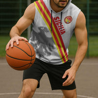 Custom Sicilia Football Sleeveless Hoodie Animus Tuus Dominus - Wonder Print Shop