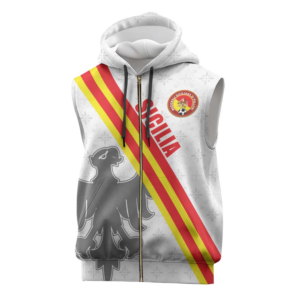 Custom Sicilia Football Sleeveless Zip Hoodie Animus Tuus Dominus - Wonder Print Shop