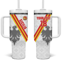 Custom Sicilia Football Tumbler With Handle Animus Tuus Dominus - Wonder Print Shop