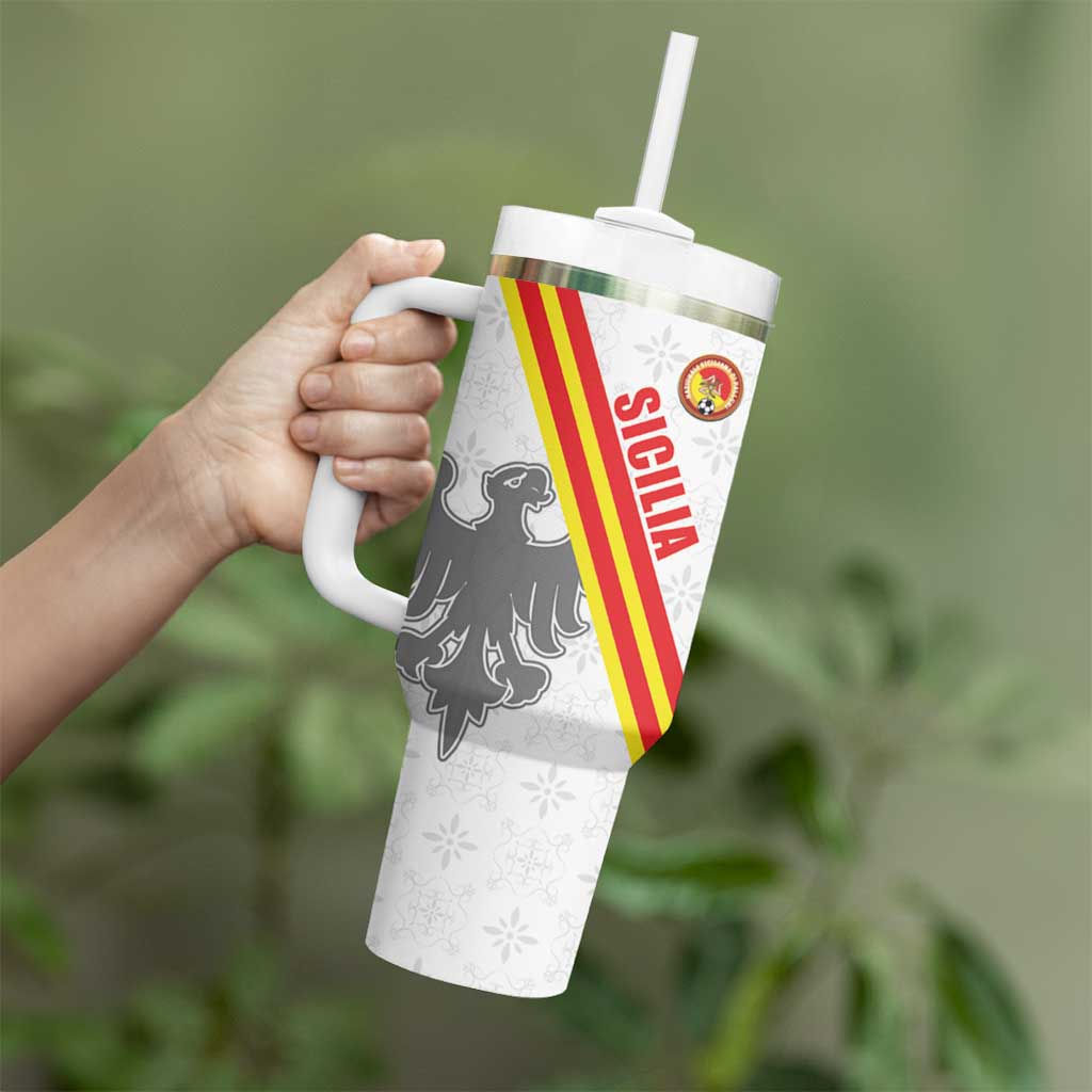 Custom Sicilia Football Tumbler With Handle Animus Tuus Dominus - Wonder Print Shop