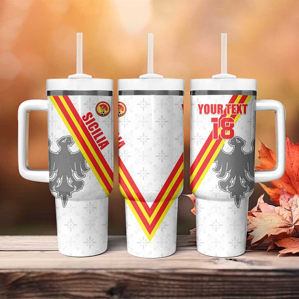 Custom Sicilia Football Tumbler With Handle Animus Tuus Dominus - Wonder Print Shop