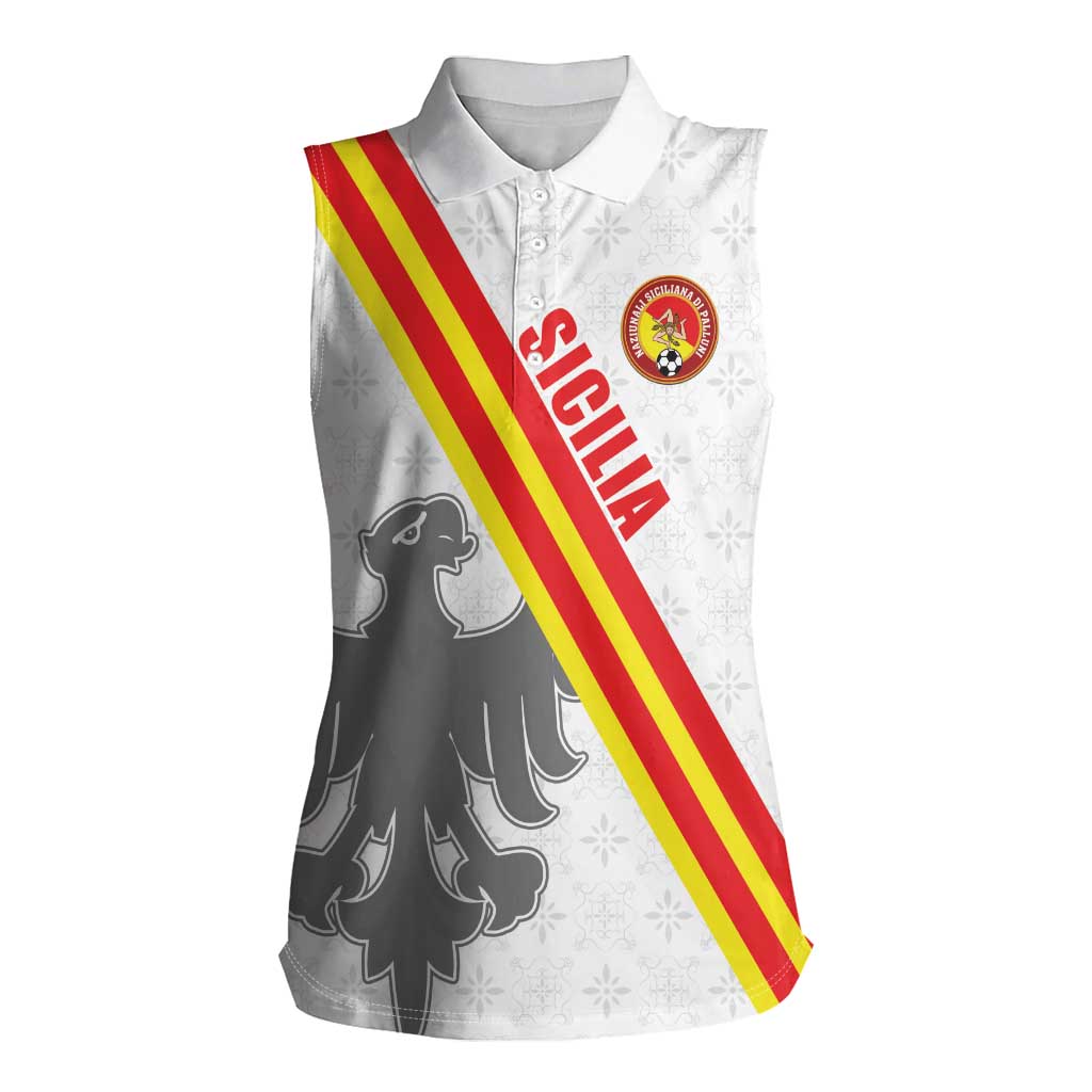 Custom Sicilia Football Women Sleeveless Polo Shirt Animus Tuus Dominus - Wonder Print Shop