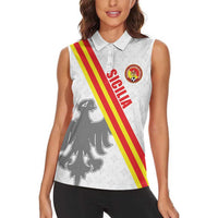Custom Sicilia Football Women Sleeveless Polo Shirt Animus Tuus Dominus - Wonder Print Shop