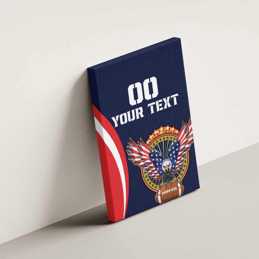 Custom USA Rugby Canvas Wall Art American Eagle With USA Flags - Wonder Print Shop