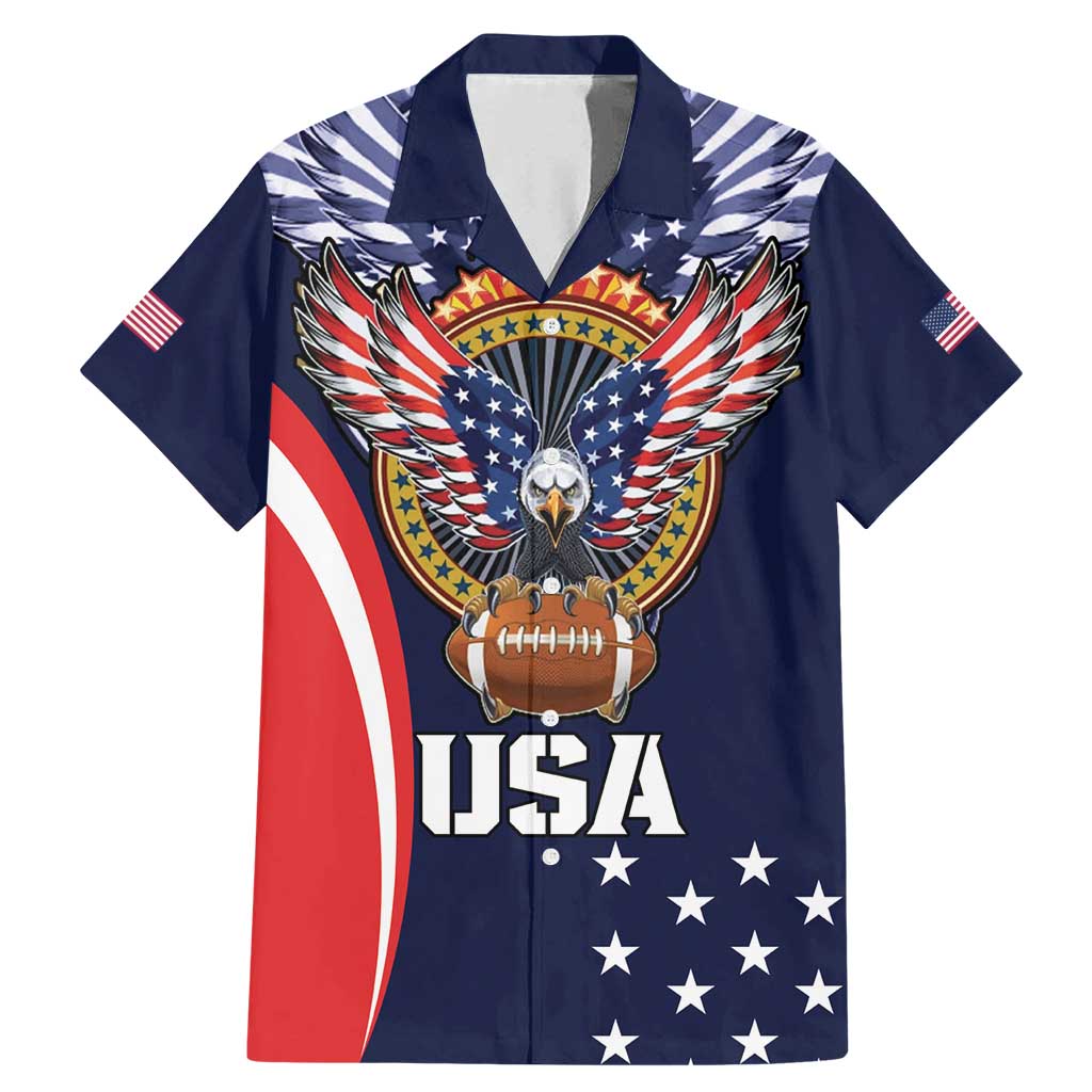 Custom USA Rugby Family Matching Mermaid Dress and Hawaiian Shirt American Eagle With USA Flags - Wonder Print Shop