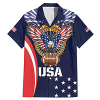 Custom USA Rugby Family Matching Mermaid Dress and Hawaiian Shirt American Eagle With USA Flags - Wonder Print Shop