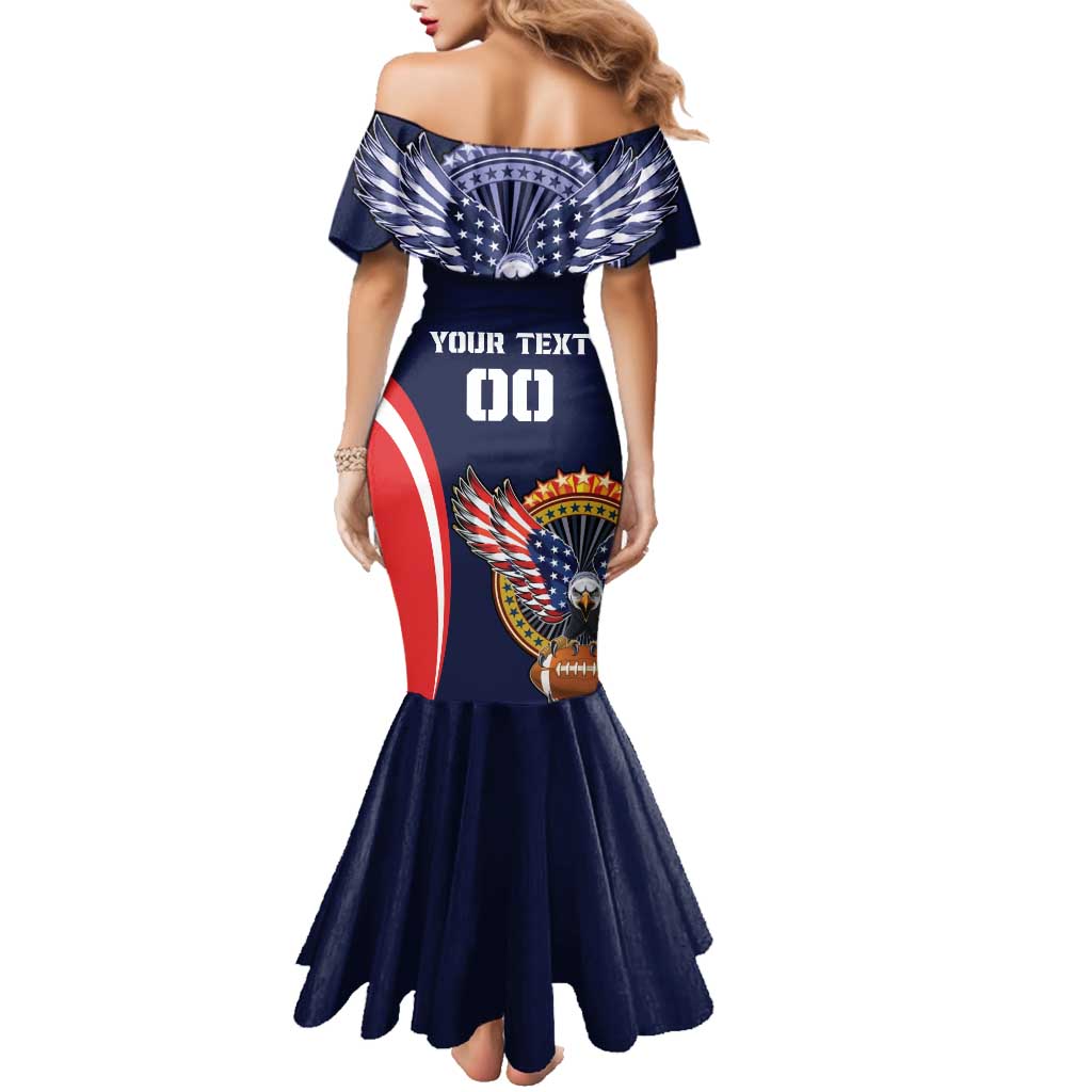 Custom USA Rugby Family Matching Mermaid Dress and Hawaiian Shirt American Eagle With USA Flags - Wonder Print Shop
