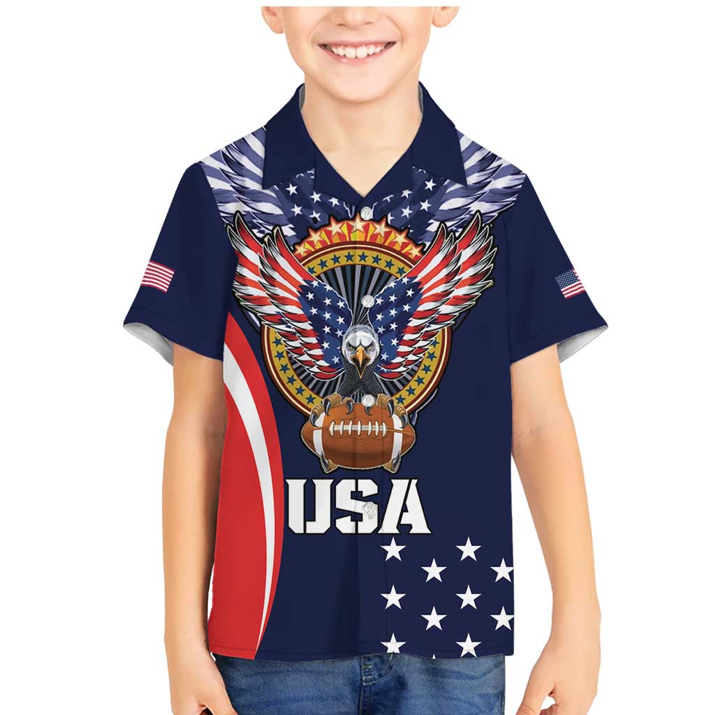 Custom USA Rugby Family Matching Mermaid Dress and Hawaiian Shirt American Eagle With USA Flags - Wonder Print Shop