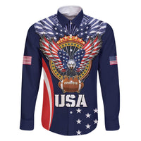 Custom USA Rugby Family Matching Summer Maxi Dress and Hawaiian Shirt American Eagle With USA Flags - Wonder Print Shop