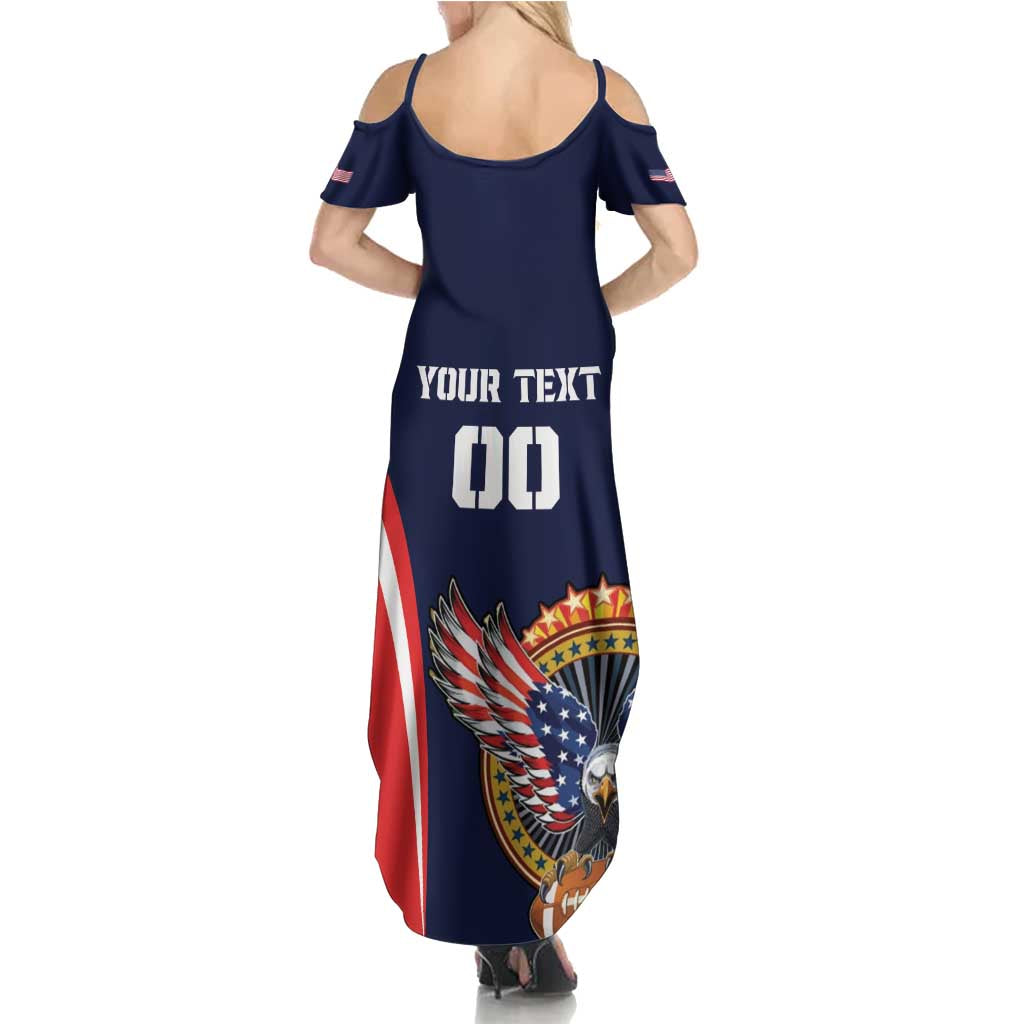 Custom USA Rugby Family Matching Summer Maxi Dress and Hawaiian Shirt American Eagle With USA Flags - Wonder Print Shop