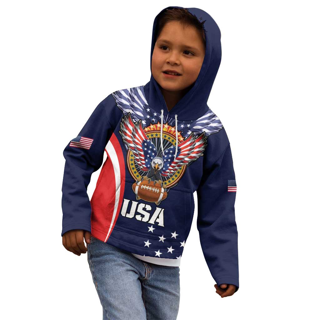 Custom USA Rugby Kid Hoodie American Eagle With USA Flags - Wonder Print Shop
