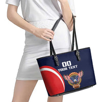 Custom USA Rugby Leather Tote Bag American Eagle With USA Flags - Wonder Print Shop