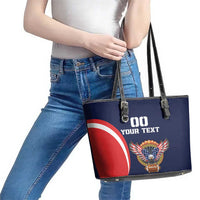 Custom USA Rugby Leather Tote Bag American Eagle With USA Flags - Wonder Print Shop