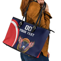 Custom USA Rugby Leather Tote Bag American Eagle With USA Flags - Wonder Print Shop