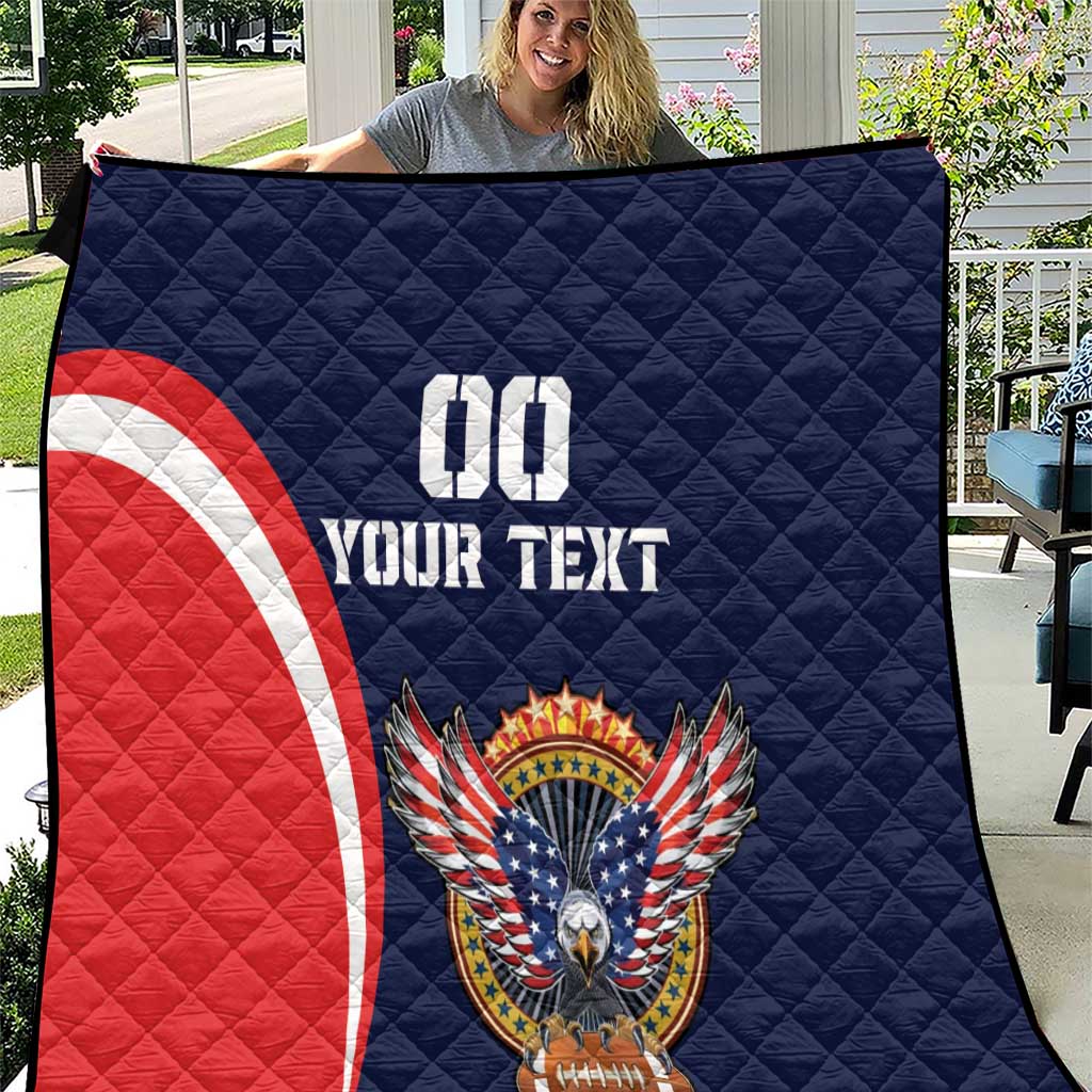 Custom USA Rugby Quilt American Eagle With USA Flags - Wonder Print Shop