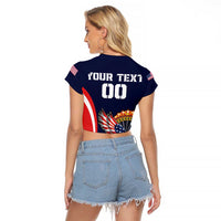 Custom USA Rugby Raglan Cropped T Shirt American Eagle With USA Flags - Wonder Print Shop