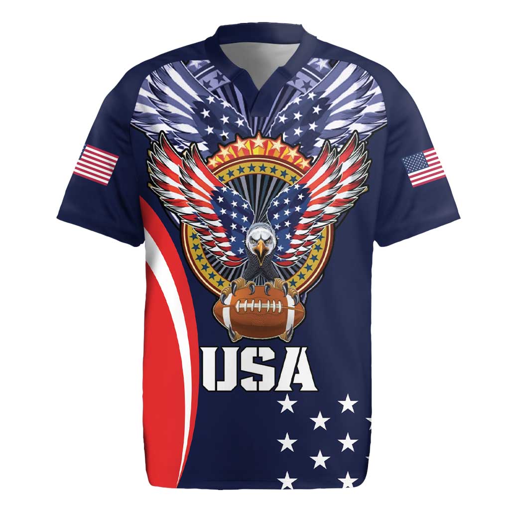 Custom USA Rugby Rugby Jersey American Eagle With USA Flags - Wonder Print Shop