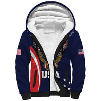 Custom USA Rugby Sherpa Hoodie American Eagle With USA Flags - Wonder Print Shop