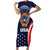 Custom USA Rugby Short Sleeve Bodycon Dress American Eagle With USA Flags - Wonder Print Shop