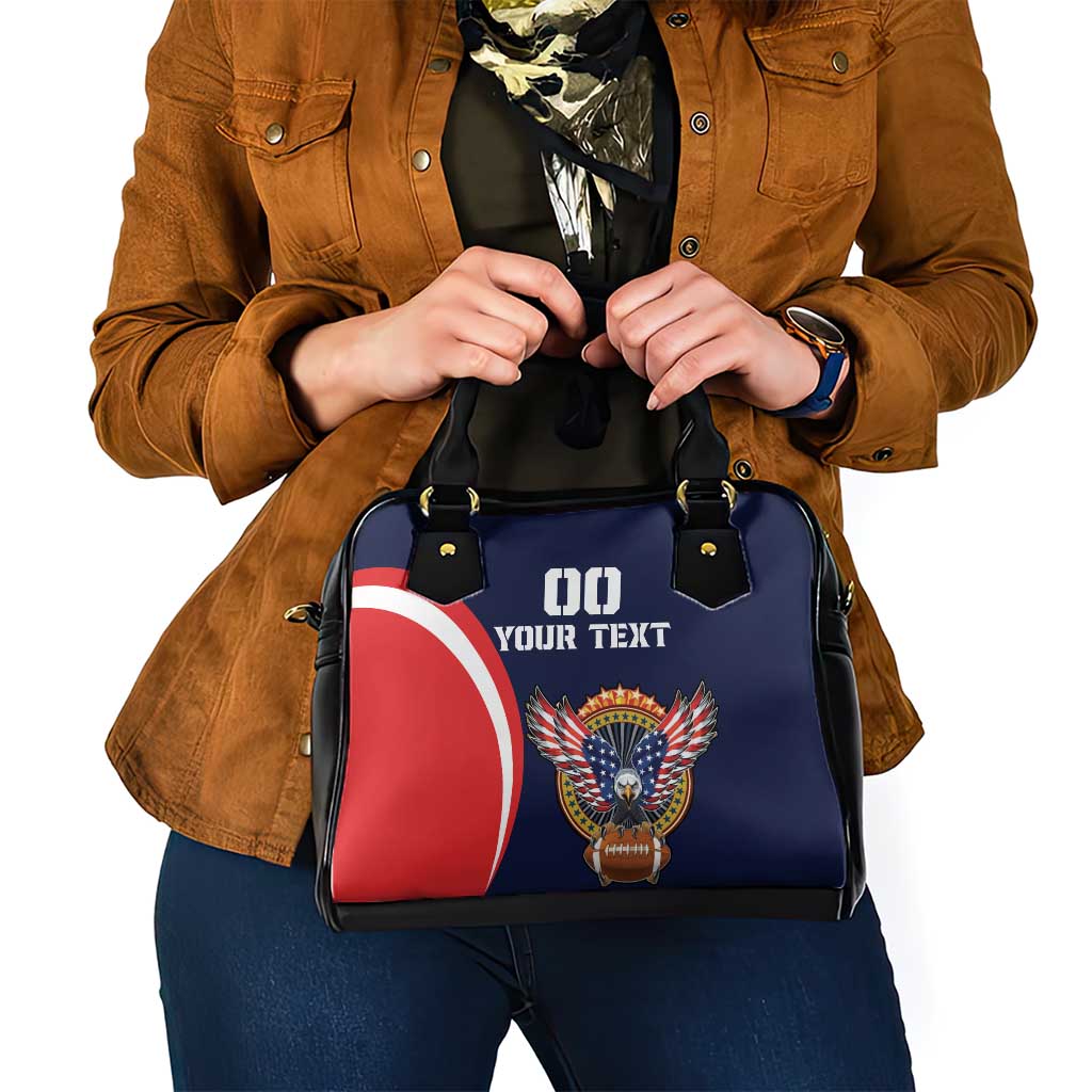 Custom USA Rugby Shoulder Handbag American Eagle With USA Flags