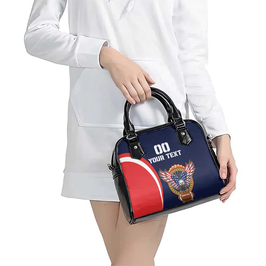 Custom USA Rugby Shoulder Handbag American Eagle With USA Flags