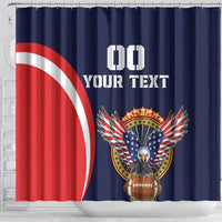 Custom USA Rugby Shower Curtain American Eagle With USA Flags