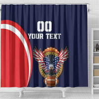 Custom USA Rugby Shower Curtain American Eagle With USA Flags
