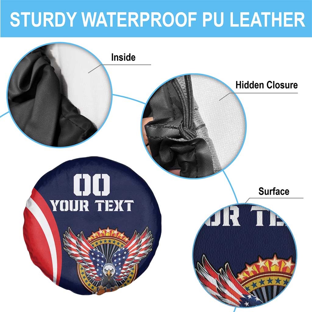 Custom USA Rugby Spare Tire Cover American Eagle With USA Flags - Wonder Print Shop
