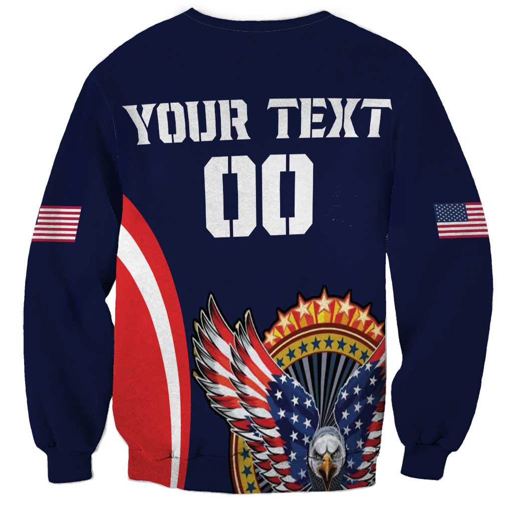 Custom USA Rugby Sweatshirt American Eagle With USA Flags - Wonder Print Shop