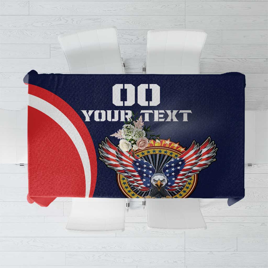 Custom USA Rugby Tablecloth American Eagle With USA Flags - Wonder Print Shop