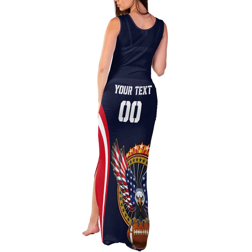 Custom USA Rugby Tank Maxi Dress American Eagle With USA Flags - Wonder Print Shop