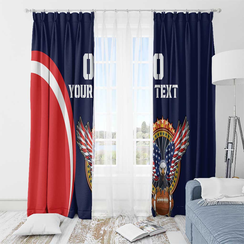 Custom USA Rugby Window Curtain American Eagle With USA Flags - Wonder Print Shop