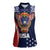 Custom USA Rugby Women Sleeveless Polo Shirt American Eagle With USA Flags - Wonder Print Shop