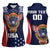 Custom USA Rugby Women Sleeveless Polo Shirt American Eagle With USA Flags - Wonder Print Shop