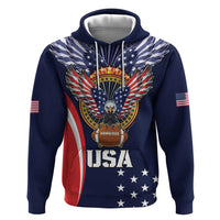 Custom USA Rugby Zip Hoodie American Eagle With USA Flags - Wonder Print Shop