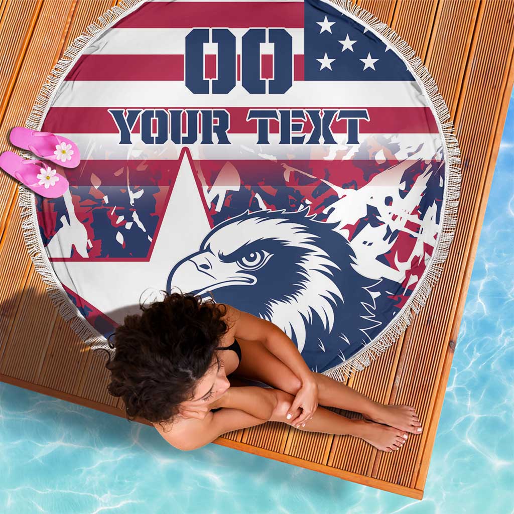 Custom USA Rugby Beach Blanket Pacific Go Eagles 2024 - Wonder Print Shop