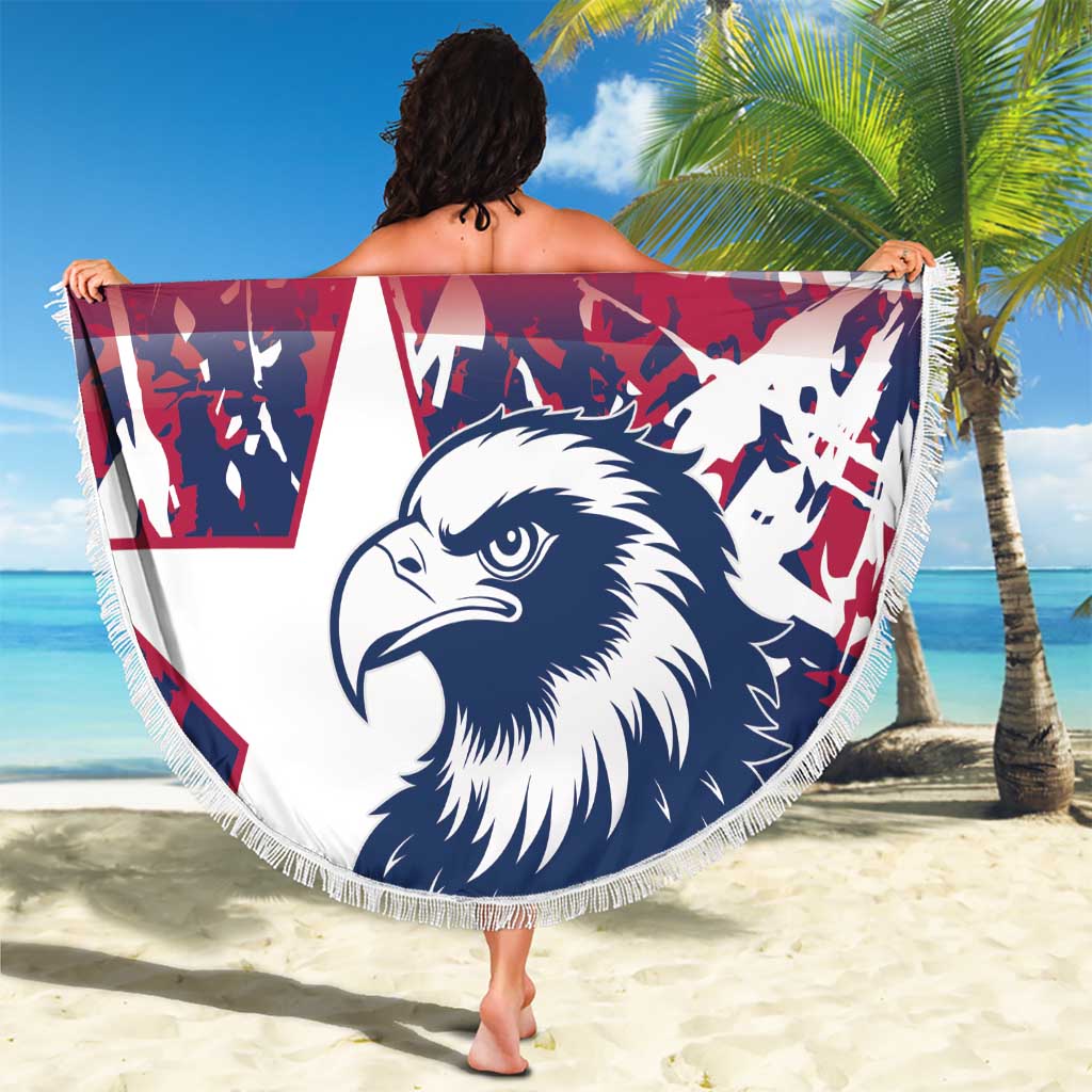 Custom USA Rugby Beach Blanket Pacific Go Eagles 2024 - Wonder Print Shop