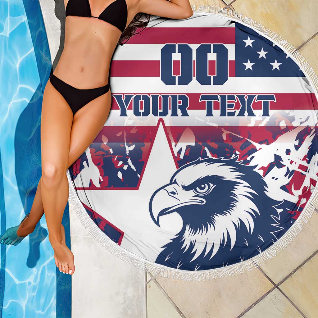 Custom USA Rugby Beach Blanket Pacific Go Eagles 2024 - Wonder Print Shop