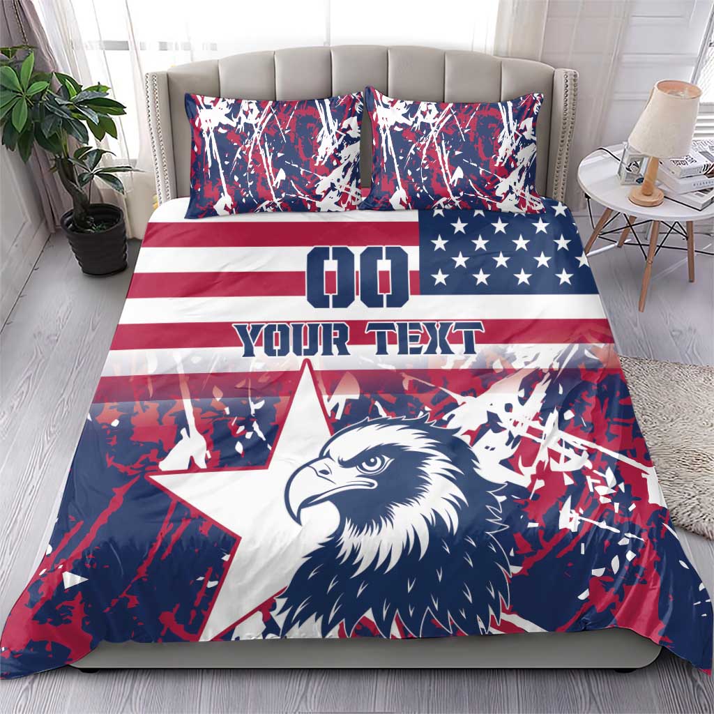 Custom USA Rugby Bedding Set Pacific Go Eagles 2024 - Wonder Print Shop