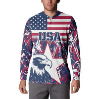 Custom USA Rugby Button Sweatshirt Pacific Go Eagles 2024 - Wonder Print Shop