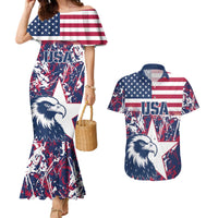 Custom USA Rugby Couples Matching Mermaid Dress and Hawaiian Shirt Pacific Go Eagles 2024 - Wonder Print Shop