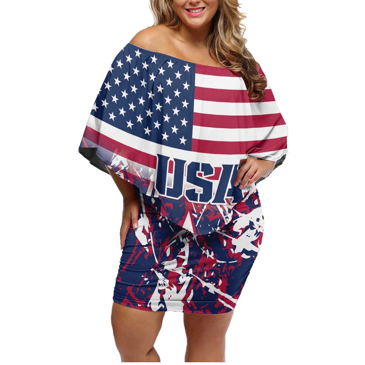 Custom USA Rugby Family Matching Off Shoulder Short Dress and Hawaiian Shirt Pacific Go Eagles 2024 - Wonder Print Shop