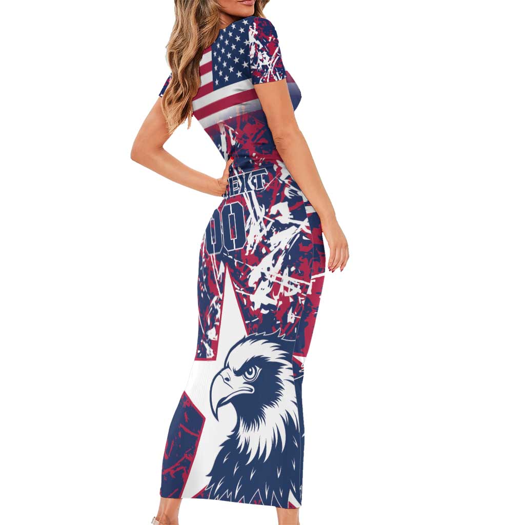 Custom USA Rugby Family Matching Short Sleeve Bodycon Dress and Hawaiian Shirt Pacific Go Eagles 2024 - Wonder Print Shop