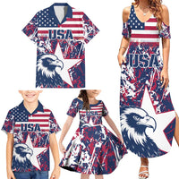 Custom USA Rugby Family Matching Summer Maxi Dress and Hawaiian Shirt Pacific Go Eagles 2024 - Wonder Print Shop