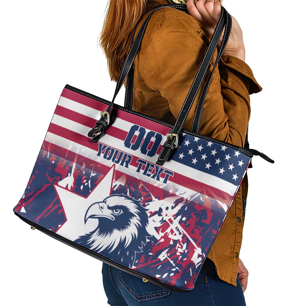 Custom USA Rugby Leather Tote Bag Pacific Go Eagles 2024 - Wonder Print Shop