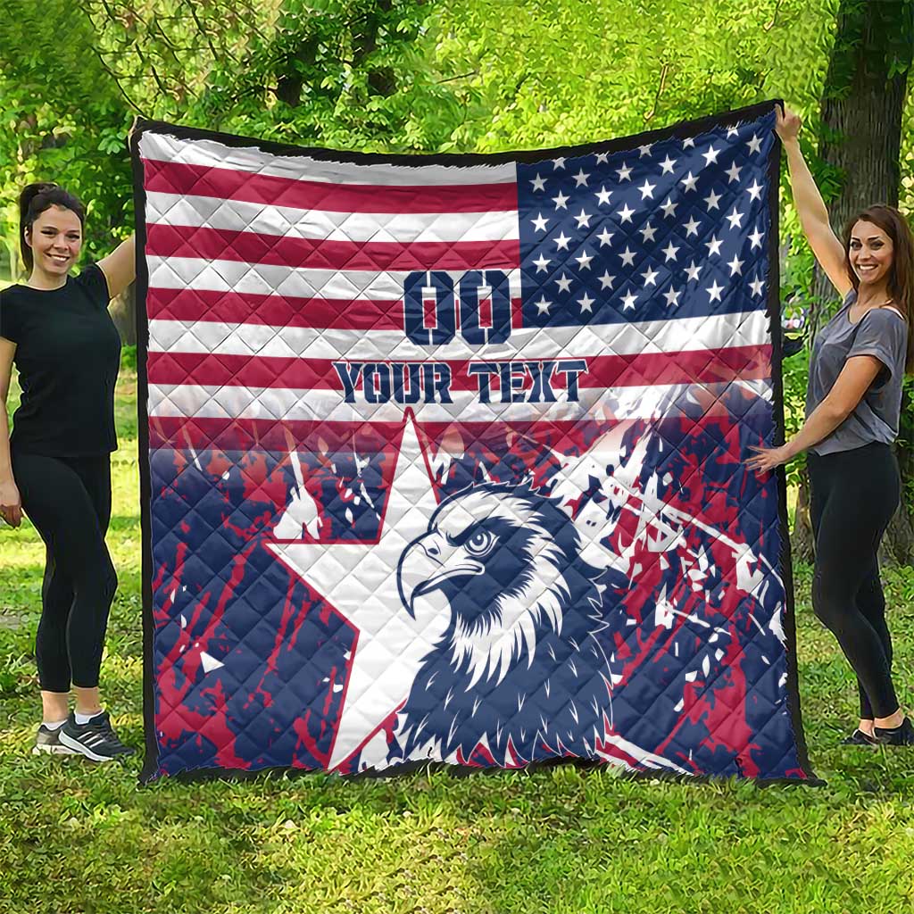 Custom USA Rugby Quilt Pacific Go Eagles 2024 - Wonder Print Shop